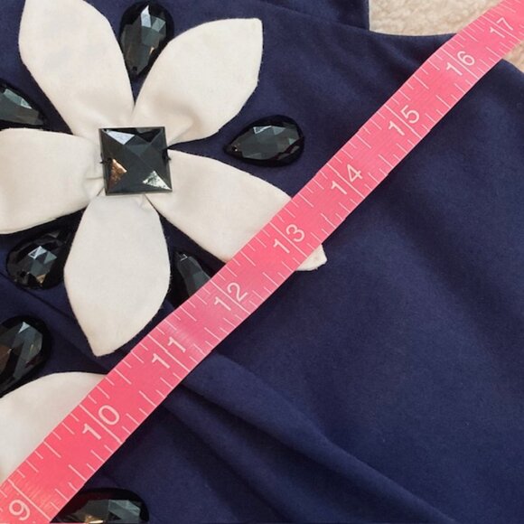 Kate Spade $228 Womens Small Blue Embellished Floral Applique Jewel Beaded Top - Picture 8 of 8